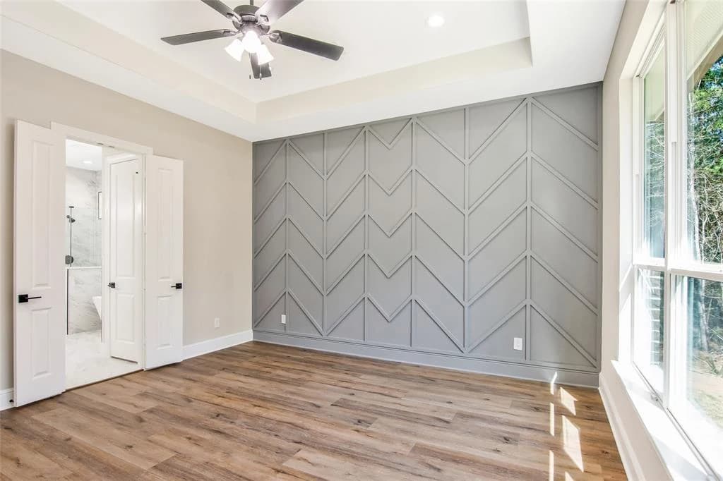 Study with a painted feature wall